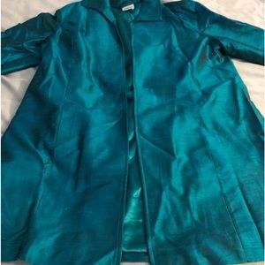 100 silk open front blazer